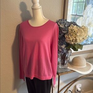 J Crew Pink Long Sleeve sweater Sz L